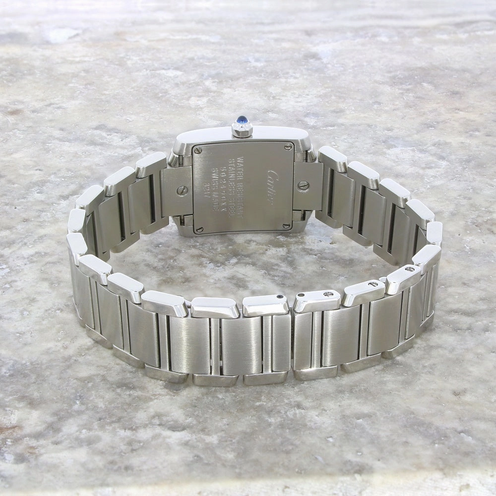 Pre Owned Cartier Tank Francaise Steel Ladies Watch Diamond Set W51003Q3 RW0632