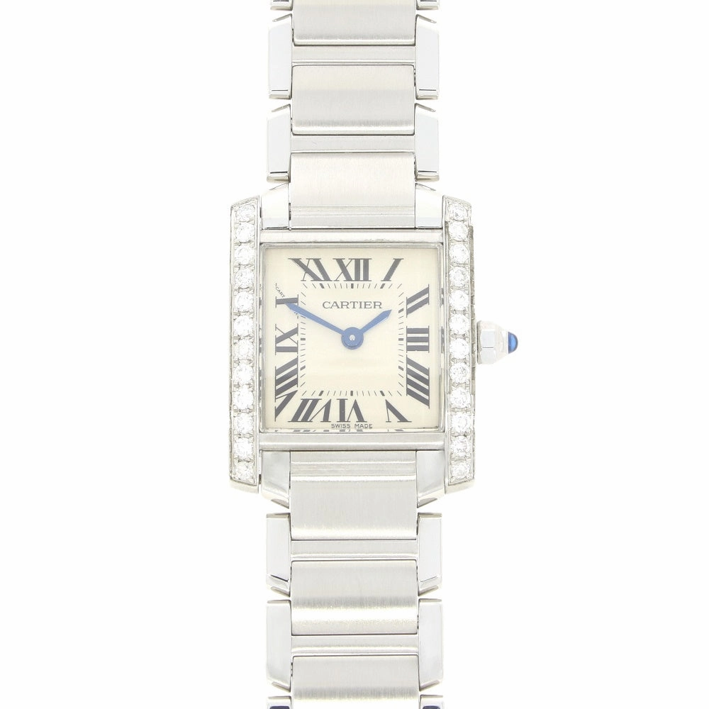 Pre Owned Cartier Tank Francaise Steel Ladies Watch Diamond Set W51003Q3 RW0632