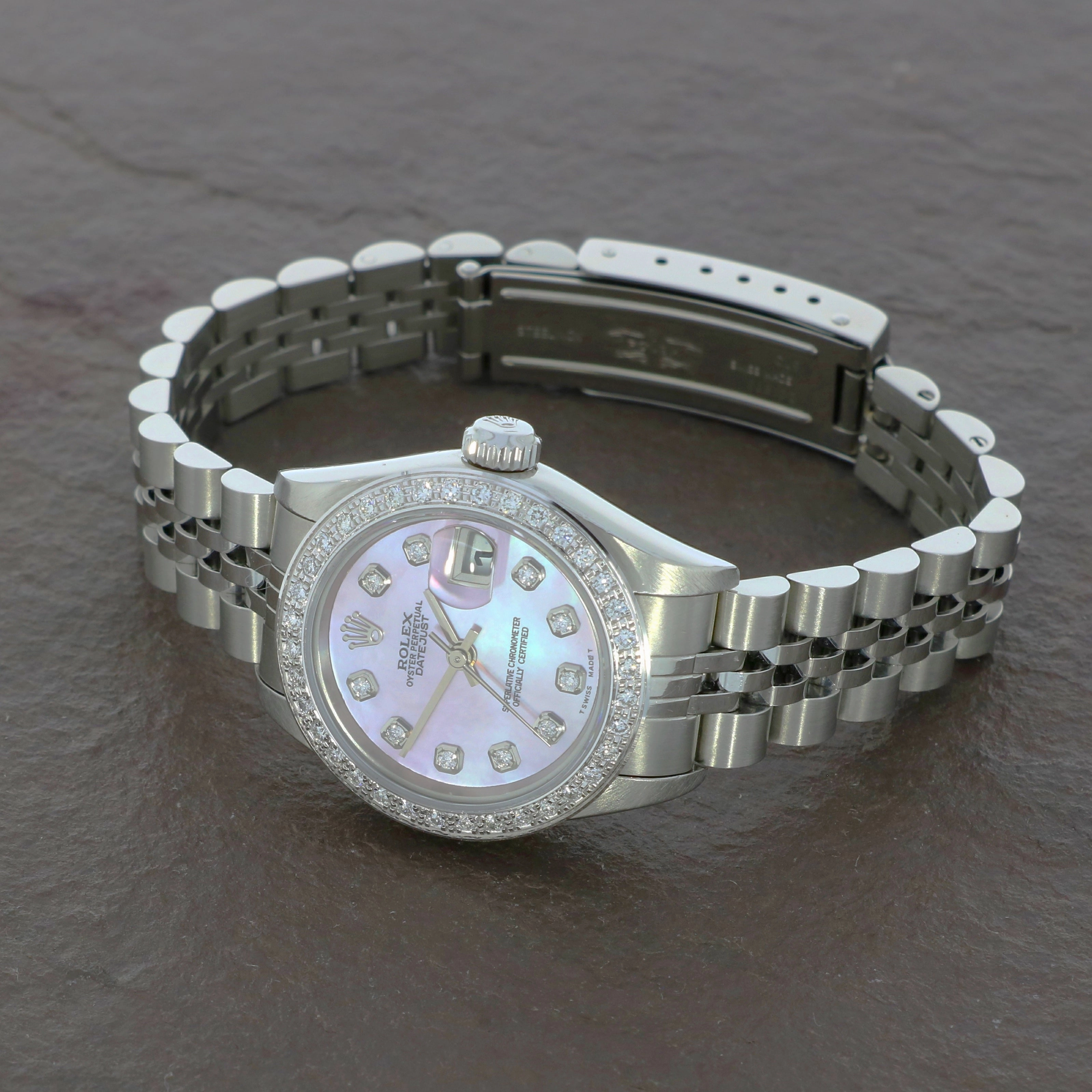 Pre Owned Rolex Lady Datejust Diamond Set Watch 69160 RW0626 Papers (1999)