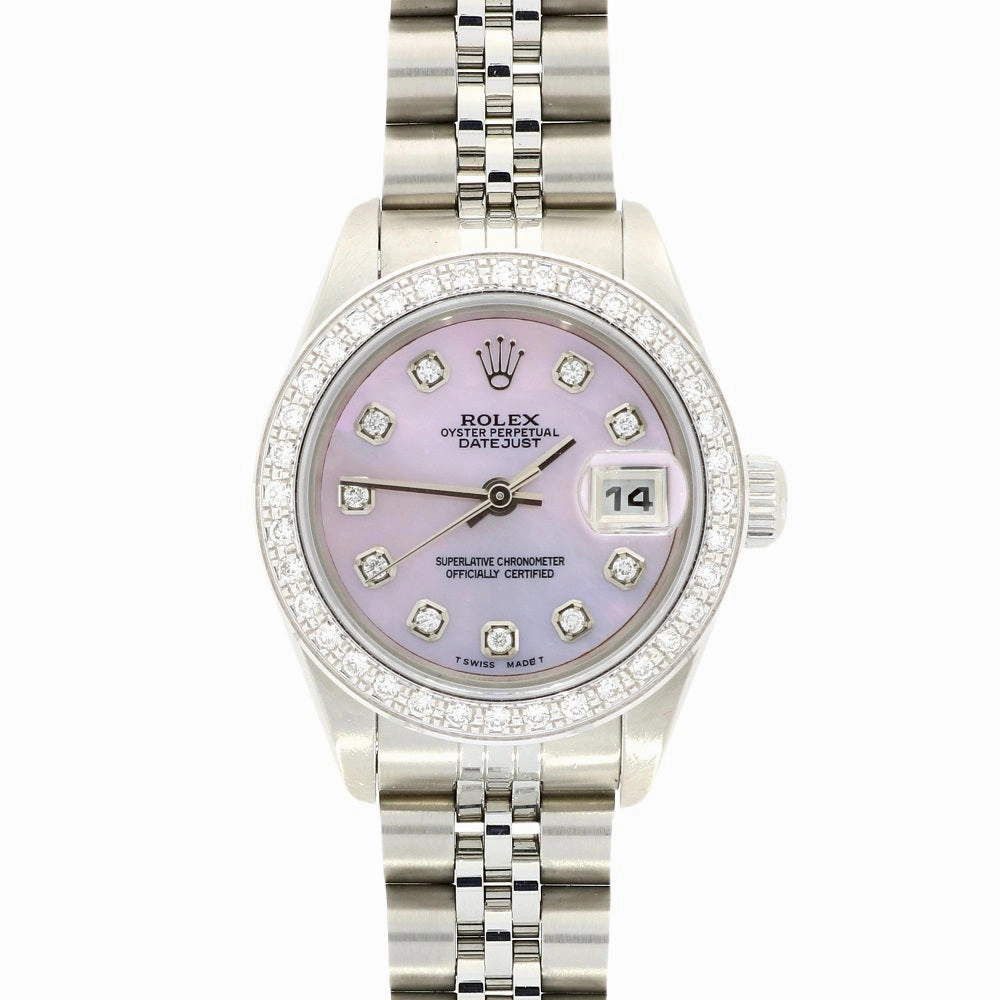 Pre Owned Rolex Lady Datejust Diamond Set Watch 69160 RW0626 Papers (1999)