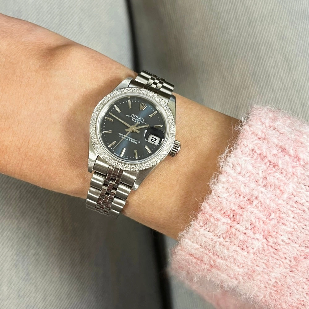Pre Owned Rolex Oyster Perpetual Date Diamond Bezel Ladies Watch 79160 RW0605 (2001)