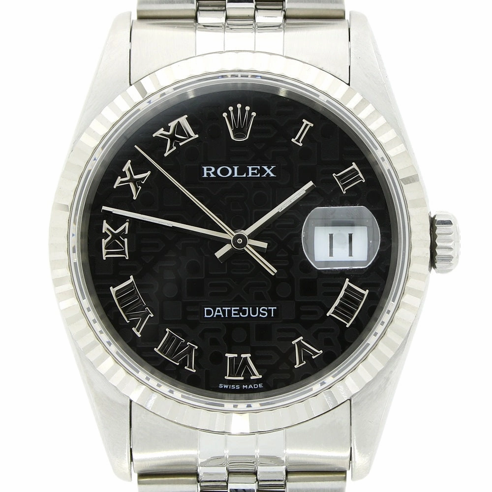 Pre Owned Rolex Oyster Perpetual Datejust 36 Jubilee Mens Watch 16234 Papers RW0485 (1997)
