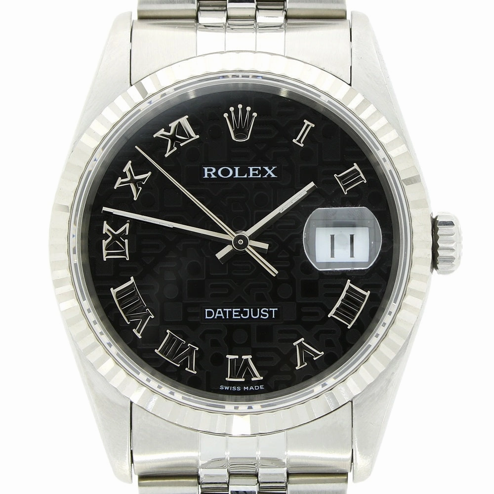Pre Owned Rolex Oyster Perpetual Datejust 36 Jubilee Mens Watch 16234 Papers RW0485 (1997)