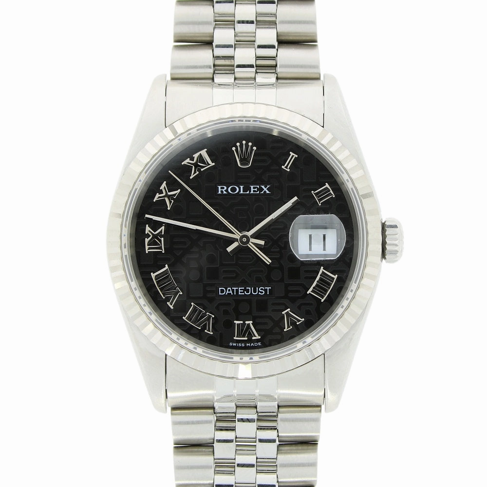 Pre Owned Rolex Oyster Perpetual Datejust 36 Jubilee Mens Watch 16234 Papers RW0485 (1997)