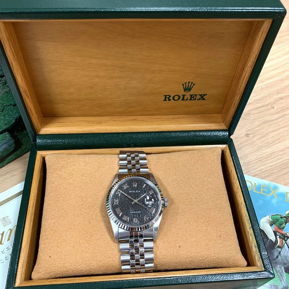 Pre Owned Rolex Oyster Perpetual Datejust 36 Jubilee Mens Watch 16234 Papers RW0485 (1997)
