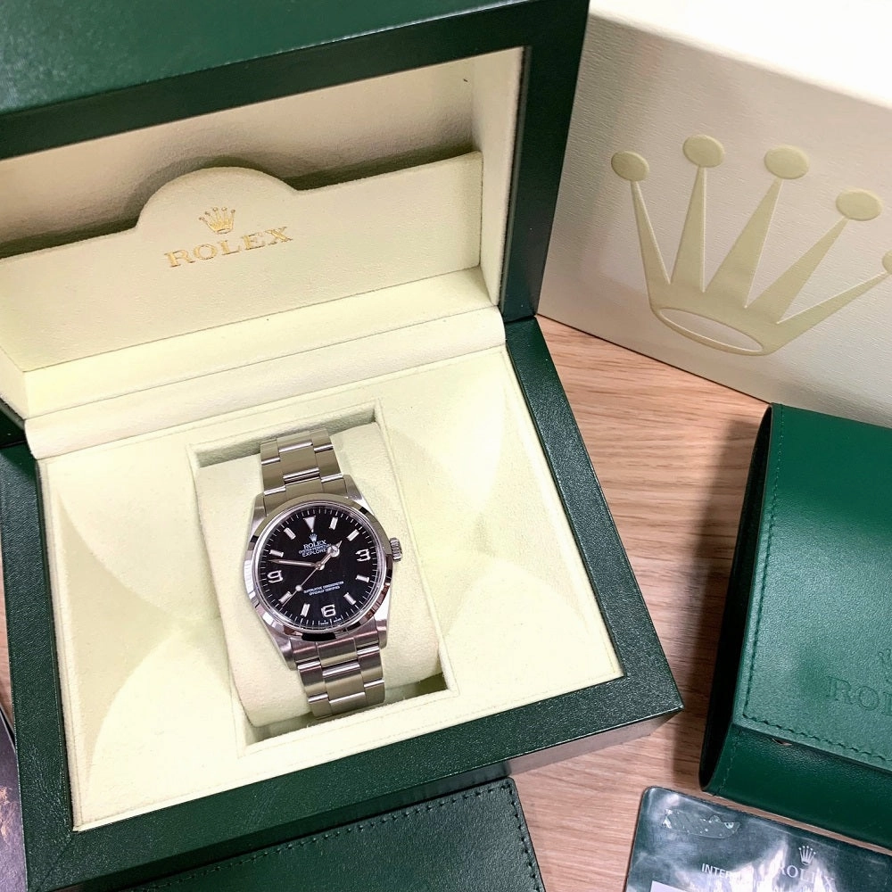 Pre Owned Rolex Oyster Perpetual Explorer 36 Watch 114270 Papers RW0502 (2011)