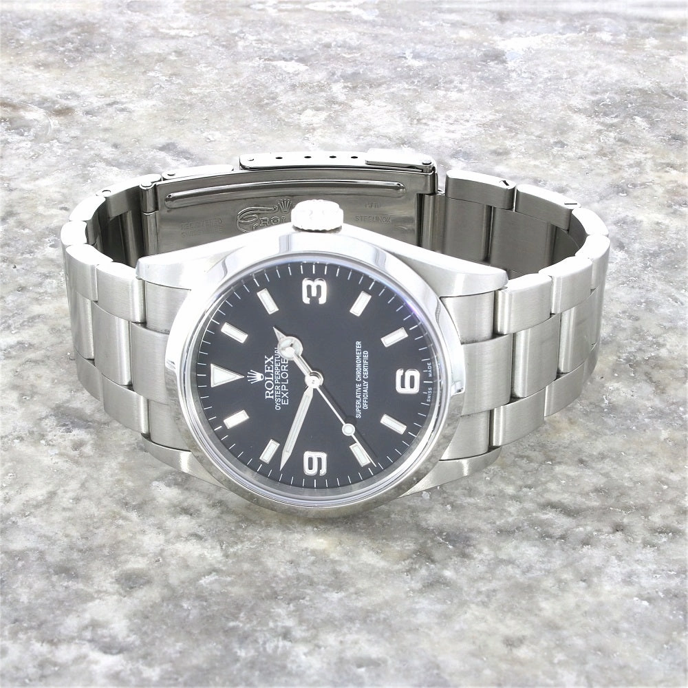 Pre Owned Rolex Oyster Perpetual Explorer 36 Watch 114270 Papers RW0502 (2011)