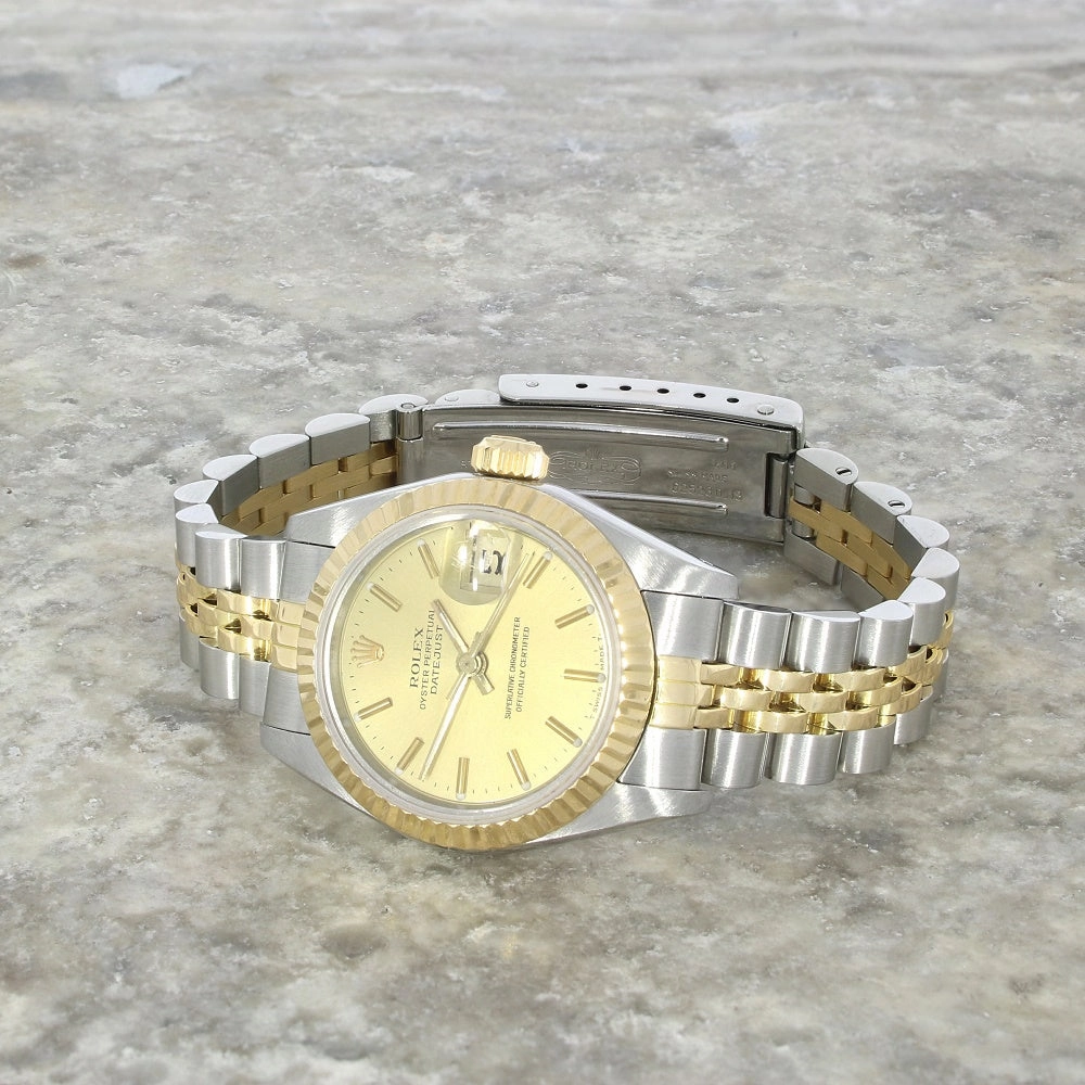 Pre Owned Rolex Oyster Perpetual Lady Datejust Bi Metal Ladies Watch 69173 RW0550 (1987)