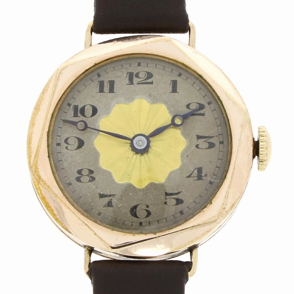 Pre Owned Vintage Rolled Gold Leather Strap Mechanical Ladies Watch RW0588