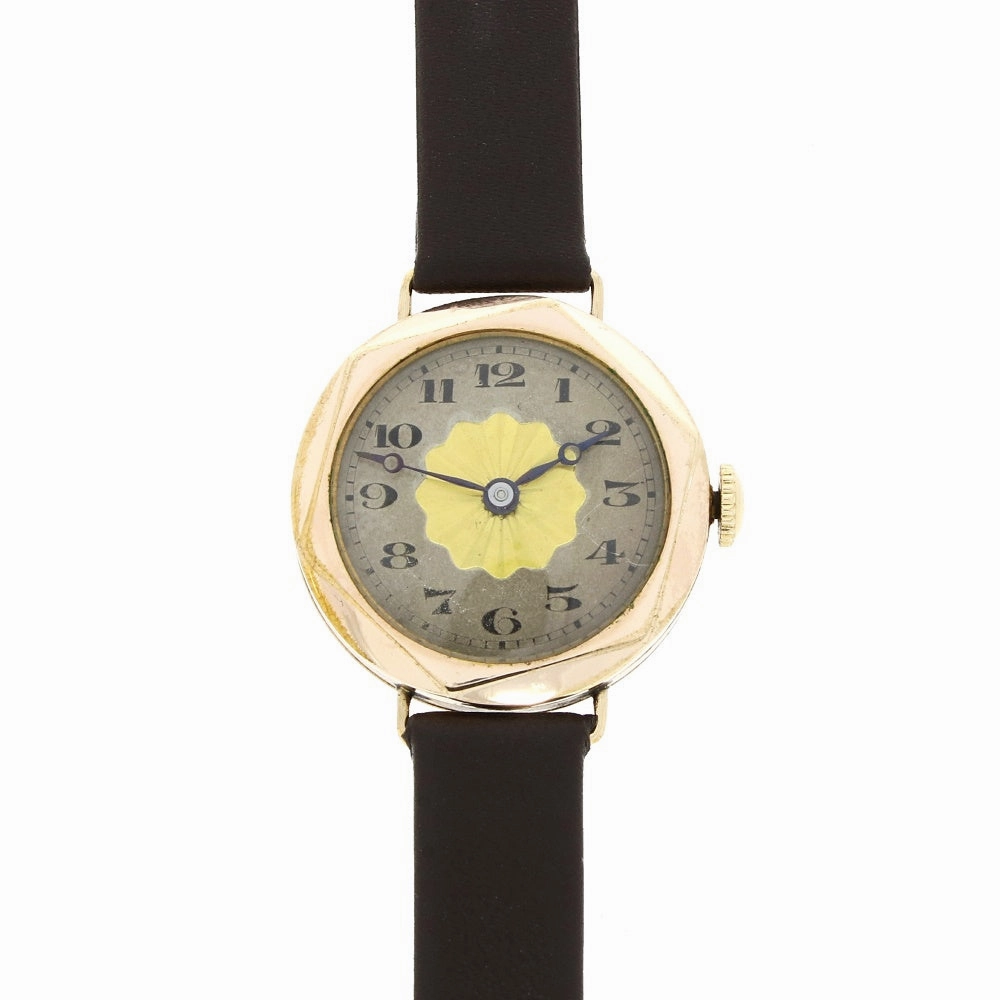 Pre Owned Vintage Rolled Gold Leather Strap Mechanical Ladies Watch RW0588