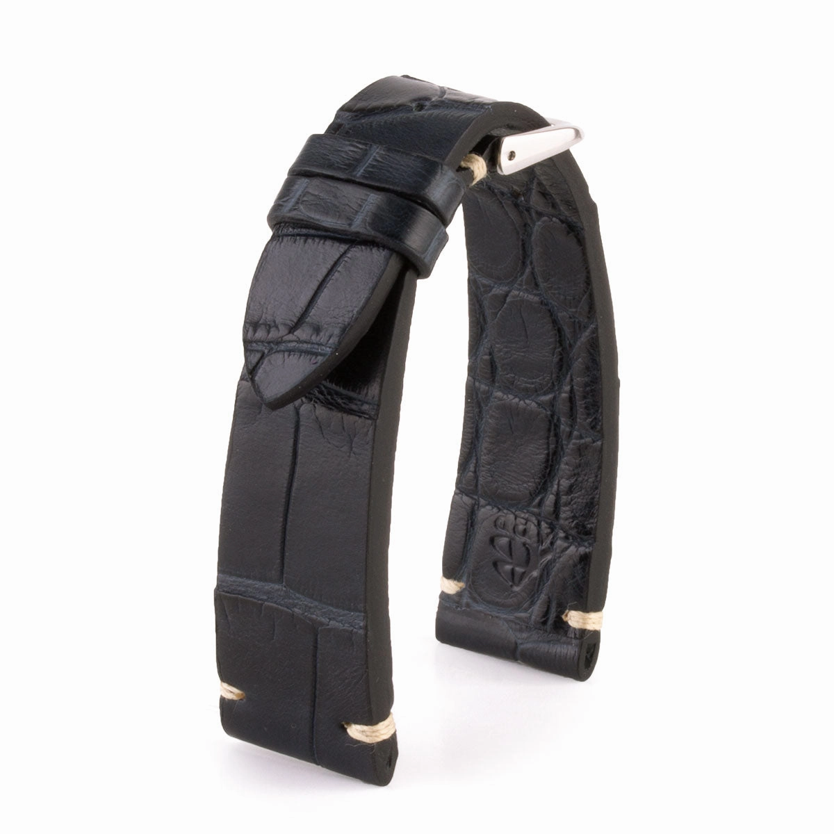 Premium Vintage watchband - Alligator leather strap (black, brown, grey, blue, kaki, red...)