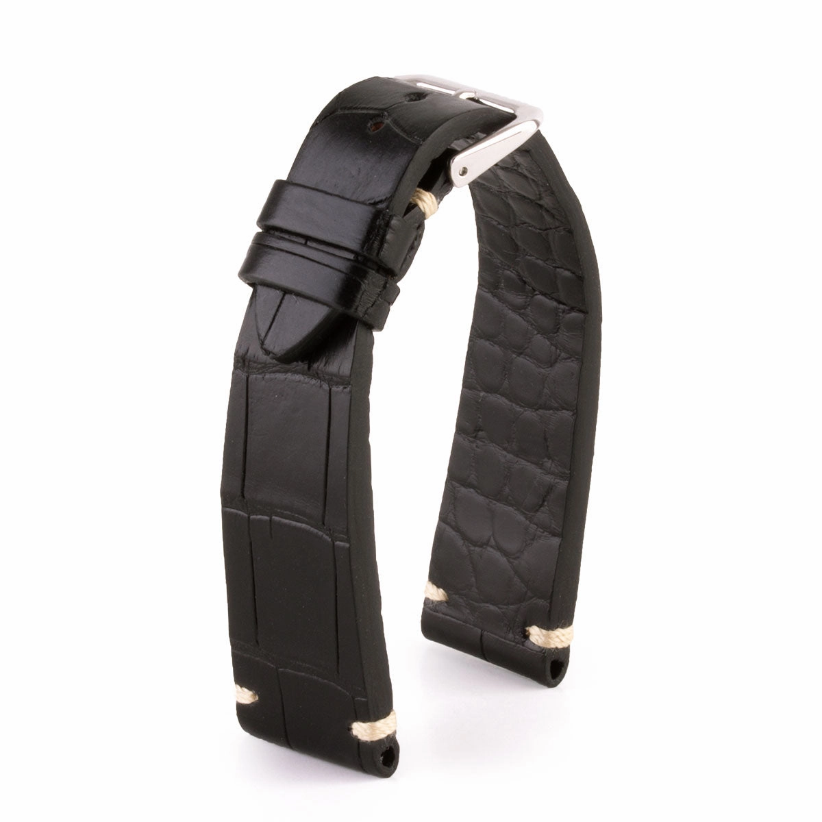 Premium Vintage watchband - Alligator leather strap (black, brown, grey, blue, kaki, red...)