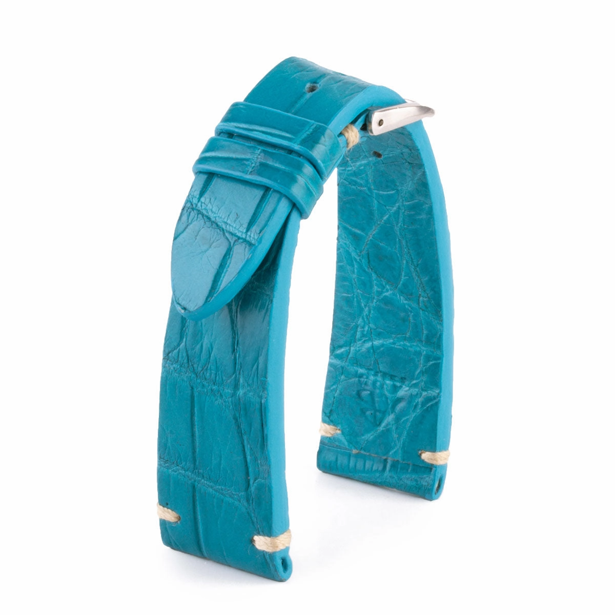 Premium Vintage watchband - Alligator leather strap (black, brown, grey, blue, kaki, red...)