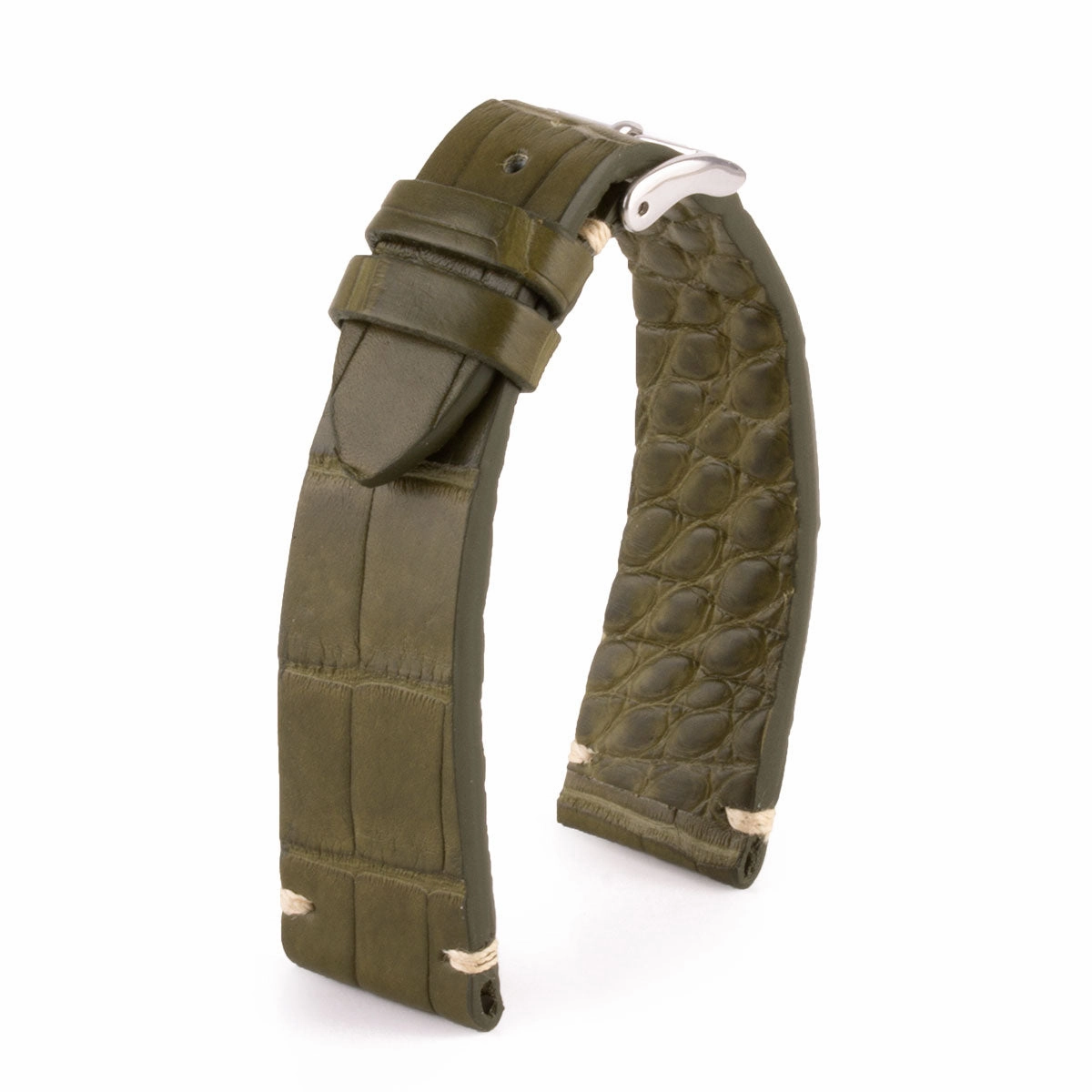 Premium Vintage watchband - Alligator leather strap (black, brown, grey, blue, kaki, red...)