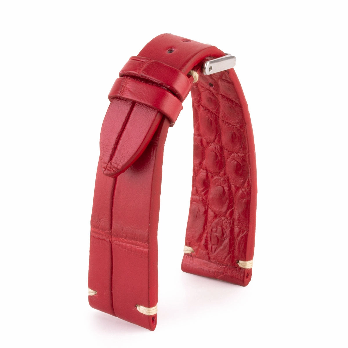 Premium Vintage watchband - Alligator leather strap (black, brown, grey, blue, kaki, red...)
