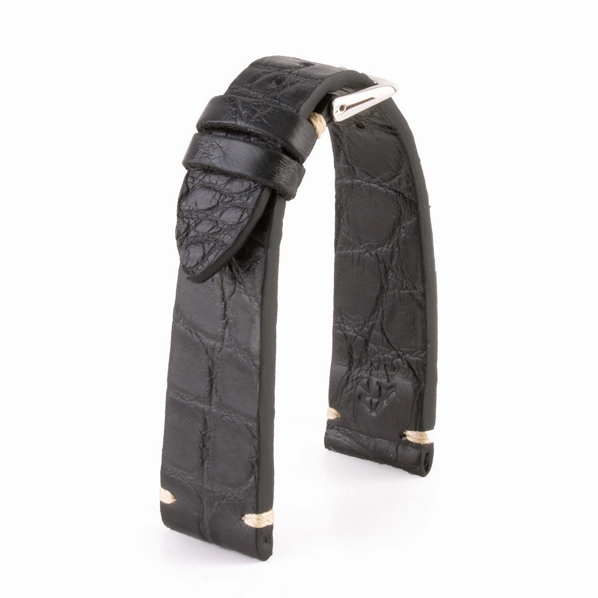 Premium Vintage watchband - Alligator leather strap (black, brown, grey, blue, kaki, red...)