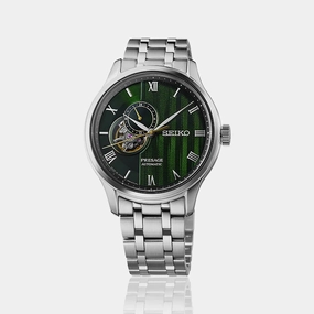 Presage Japanese Zen Garden Men Automatic Green Dial Analog Stainless Steel Watch SSA463J1