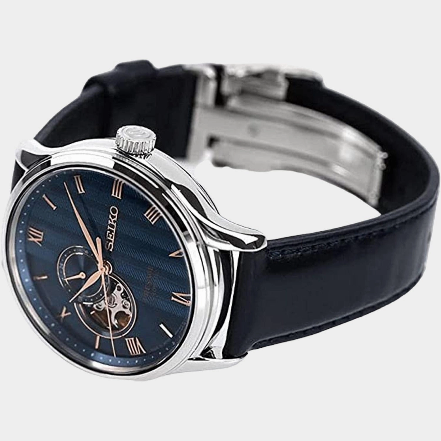 Presage Men Automatic Blue Dial Analog Leather Watch SSA421J1