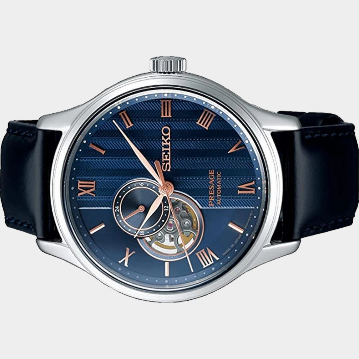 Presage Men Automatic Blue Dial Analog Leather Watch SSA421J1