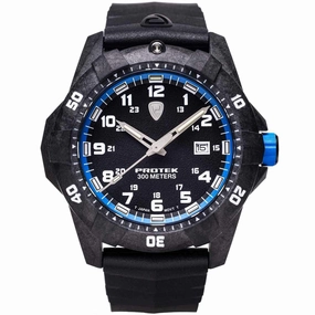 Protek Unisex Quartz Watch - Dive Series Blue and Black Dial Rubber Strap | 1003