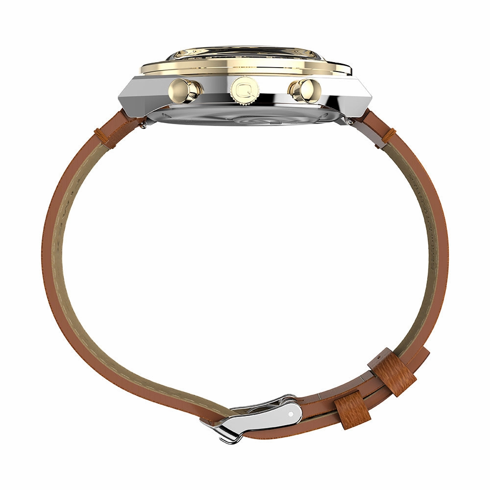 Q Timex Chronograph 40mm Leather Band