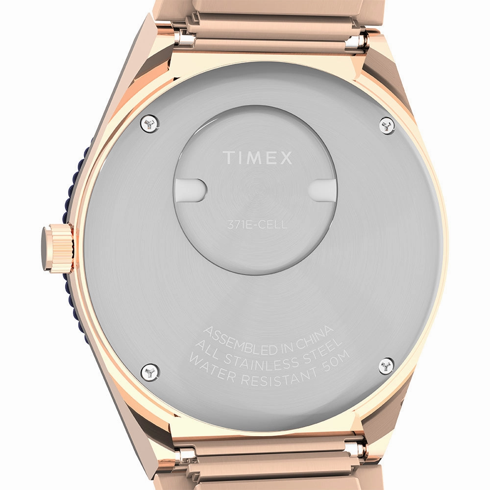 Q Timex Day-Date 36mm Stainless Steel Band