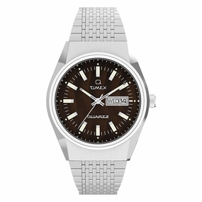 Q Timex Day-Date 38mm Stainless Steel Band