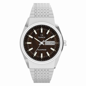 Q Timex Day-Date 38mm Stainless Steel Band