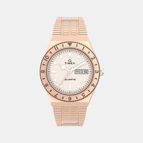 Q Timex Women Cream Analog Stainless Steel Watch TW2U95700UJ