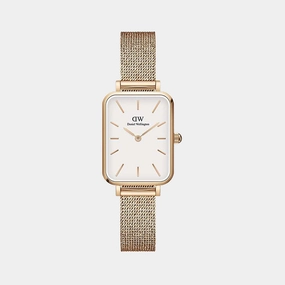 Quadro Women's White Analog Stainless Steel Watch DW00100431