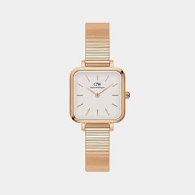 Quadro Women's White Analog Stainless Steel Watch DW00100517K