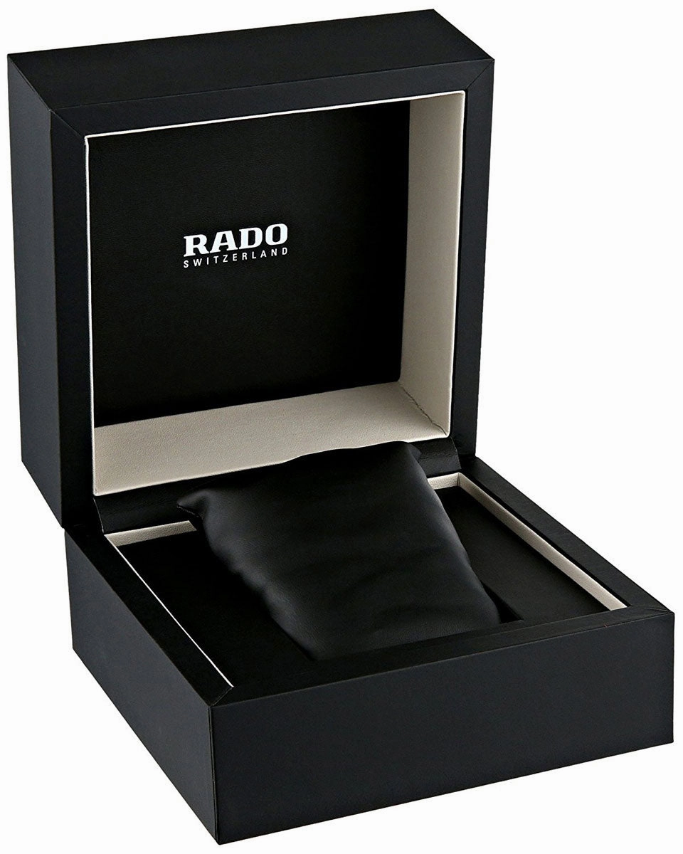 Rado Coupole Classic L Black Dial Black Leather Strap Automatic Mens Watch R22860715