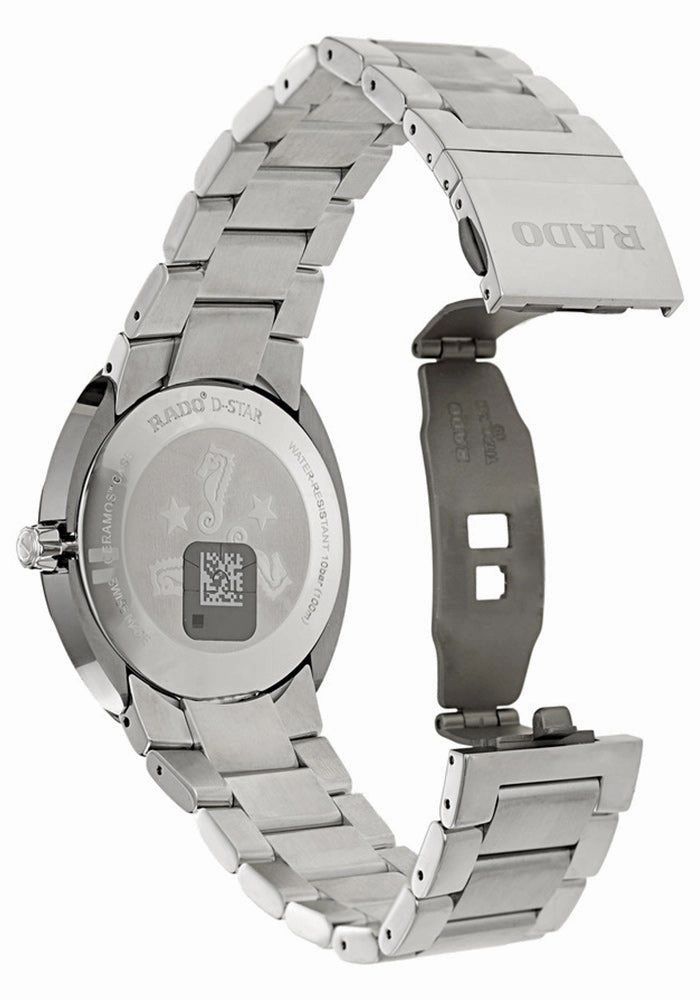 Rado D-Star Ceramos & Steel Mens Watch Calendar Quartz Grey Dial R15943113