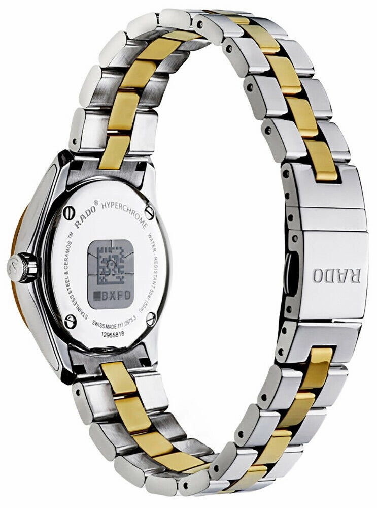 Rado HyperChrome Stainless Steel and Ceramos R32975112 Womens Watch Sapphire Crystal Quartz Silver dial