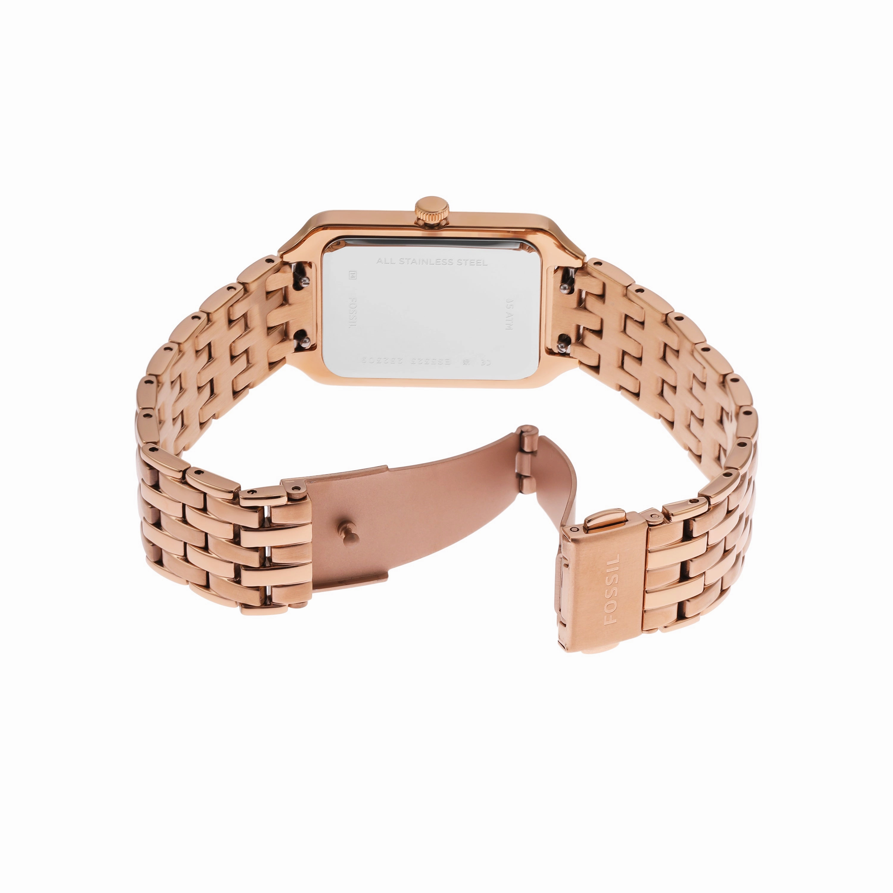 Raquel Rose Gold-Tone Stainless Steel Brown Dial Womens Watch ES5323