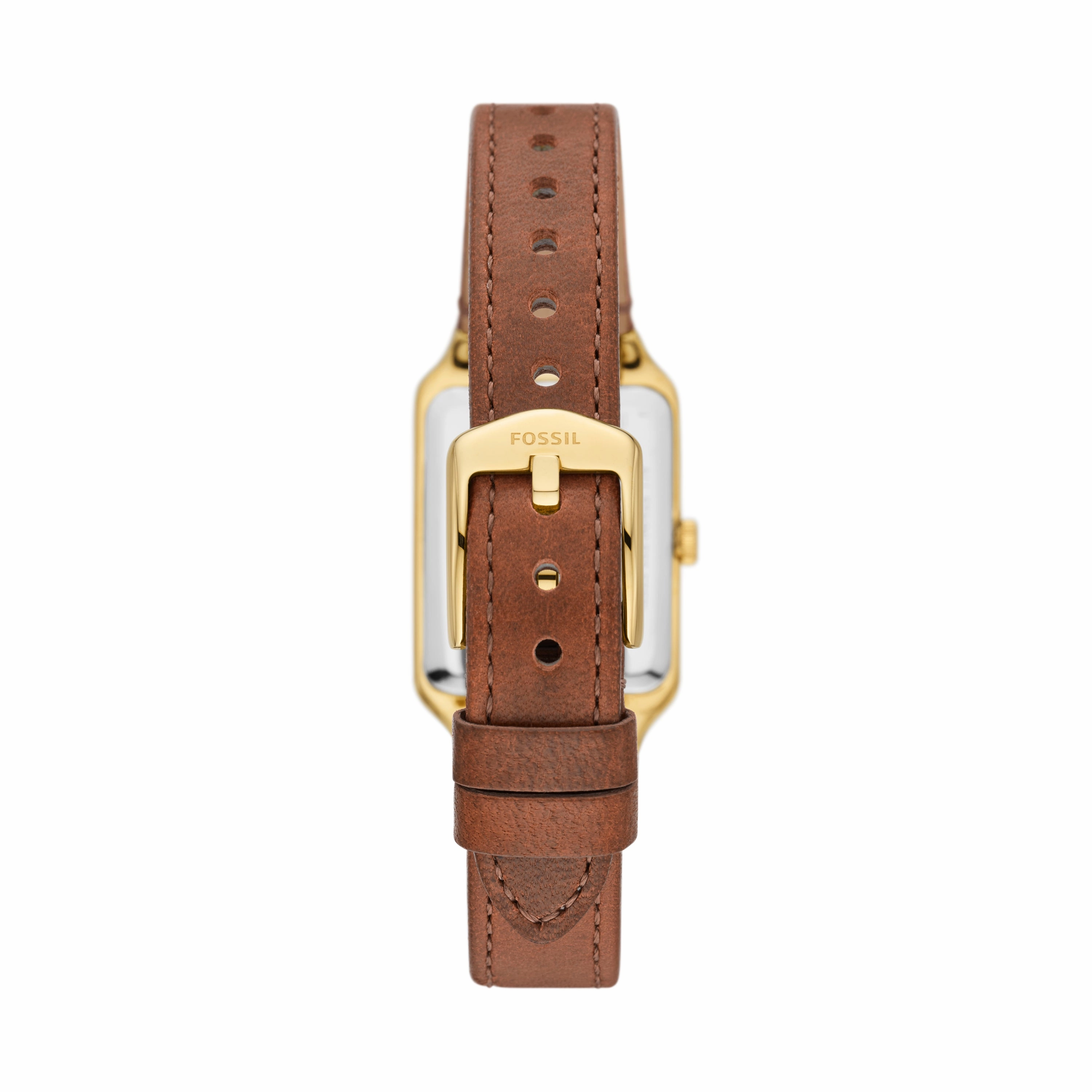 Raquel Three-Hand Date Medium Brown LiteHide? Leather Watch