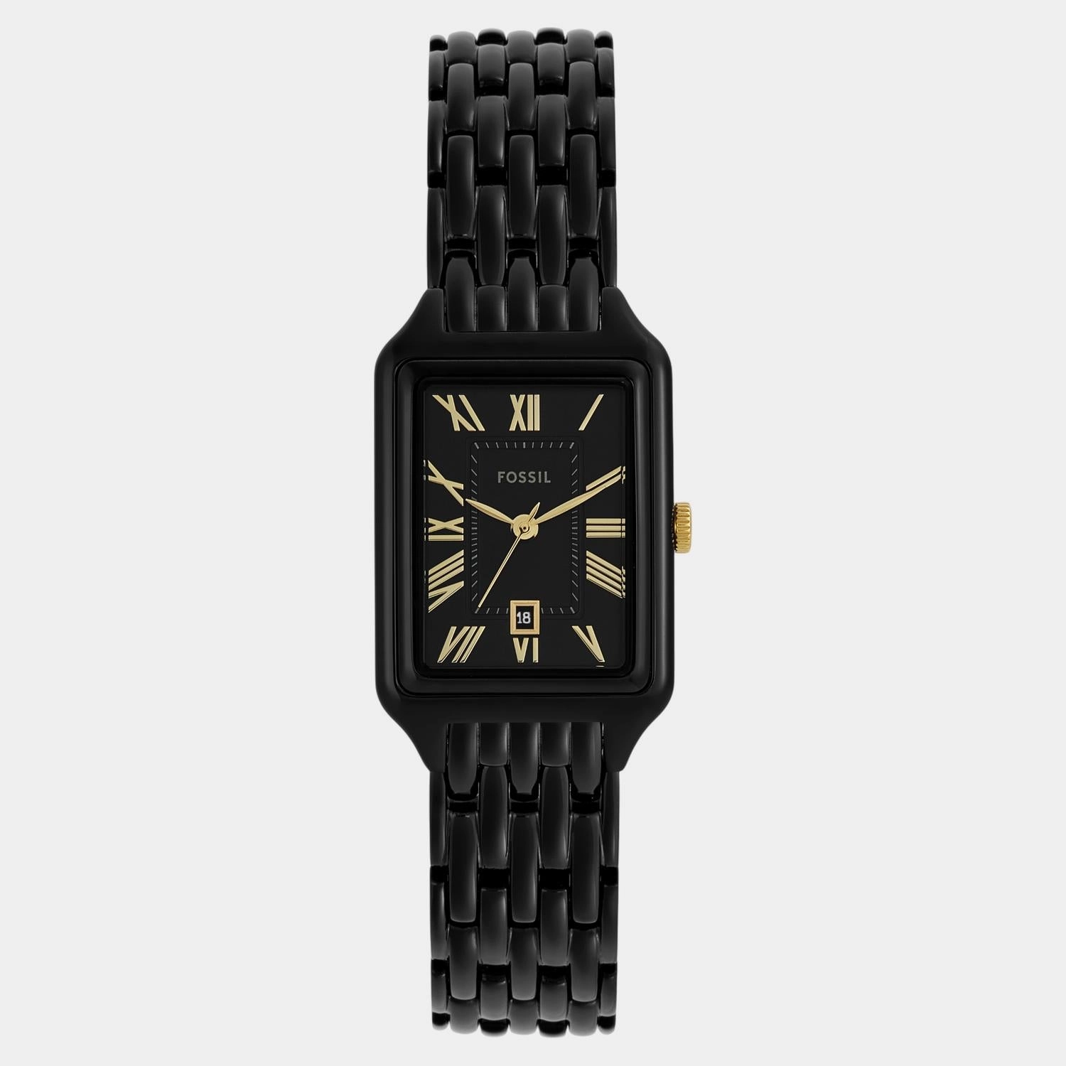 Raquel Women Quartz Black Dial Analog Stainless Steel Watch ES5385