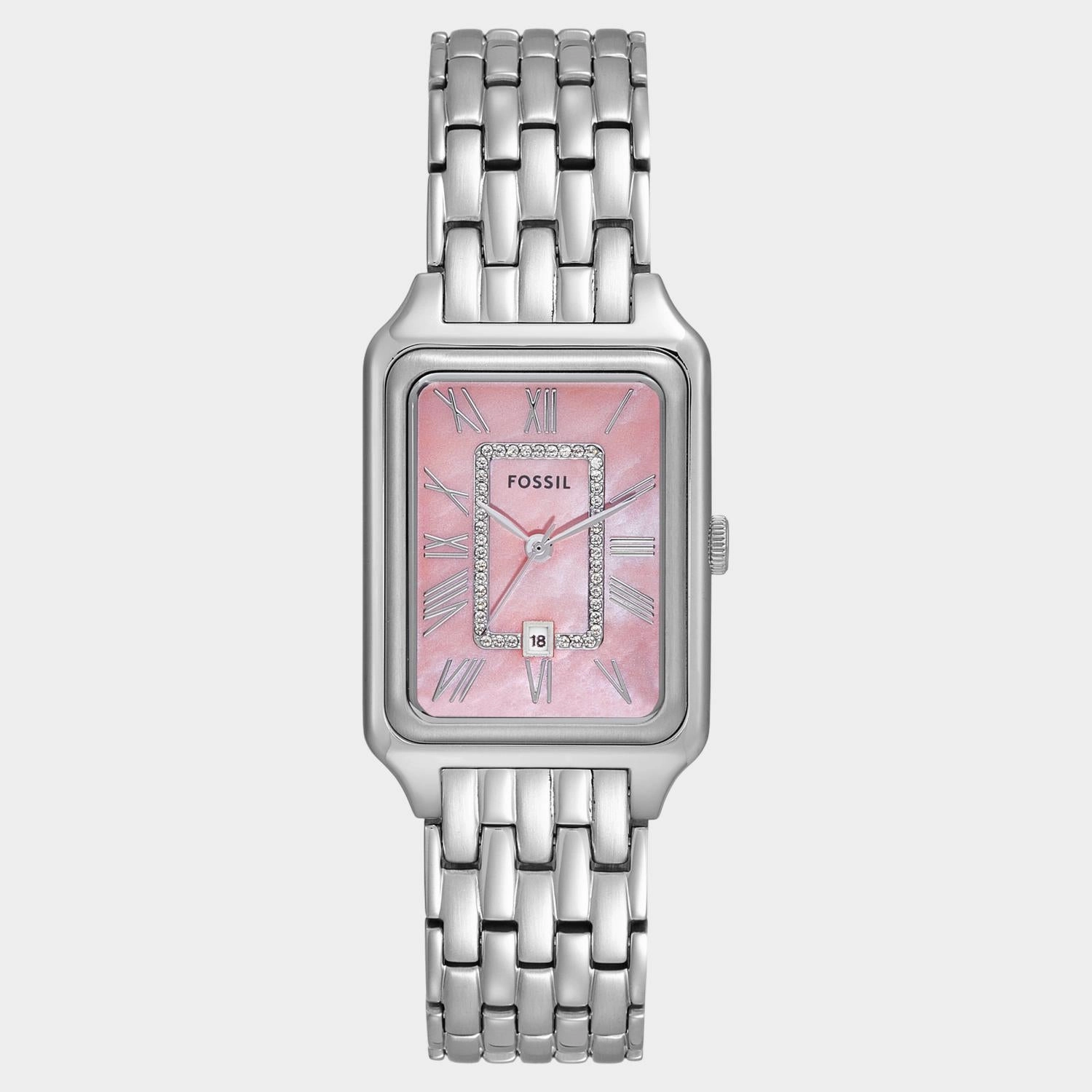 Raquel Women Quartz Pink Mother Of Pearl Dial Analog Stainless Steel Watch ES5401