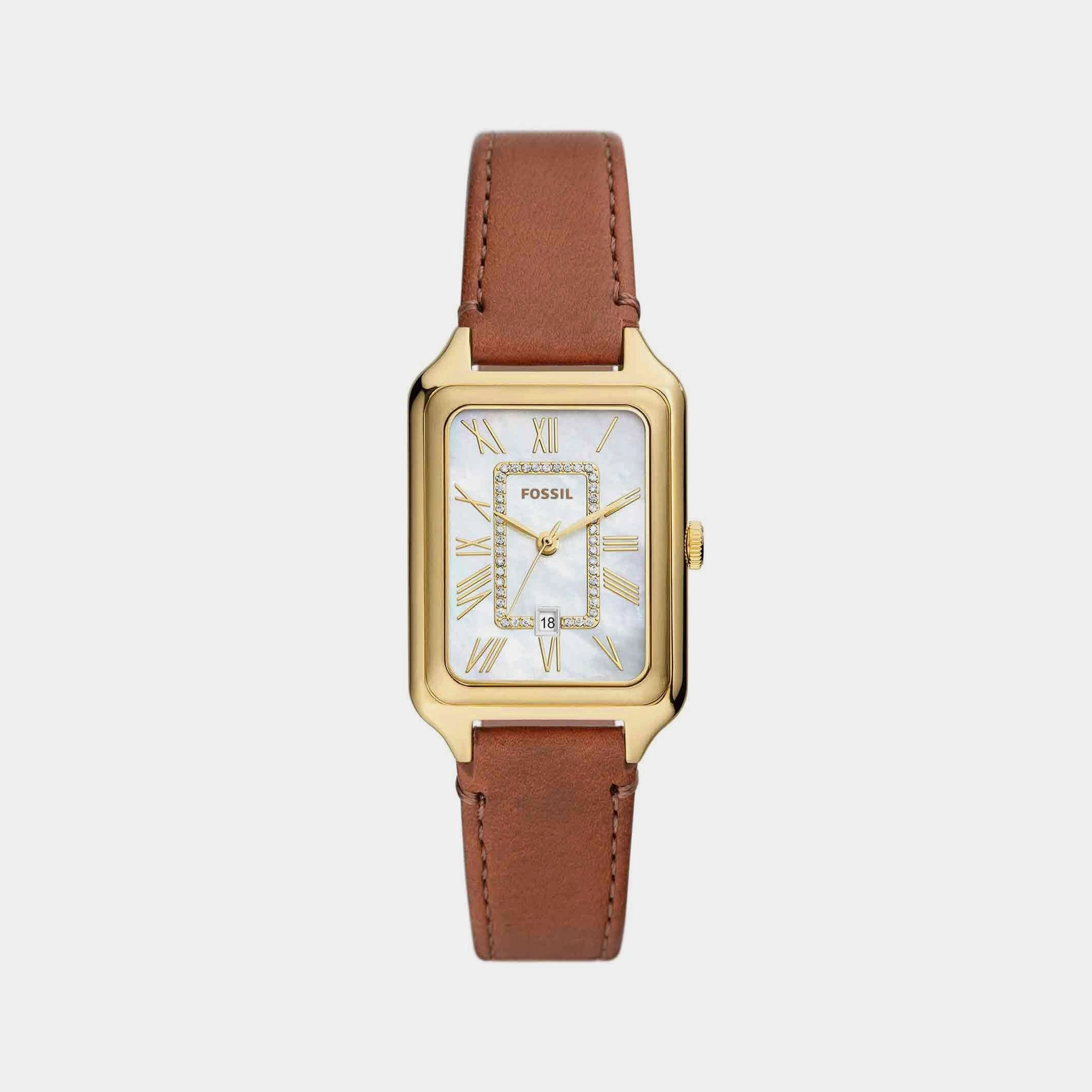 Raquel Women Quartz White Dial Analog Leather Watch ES5307