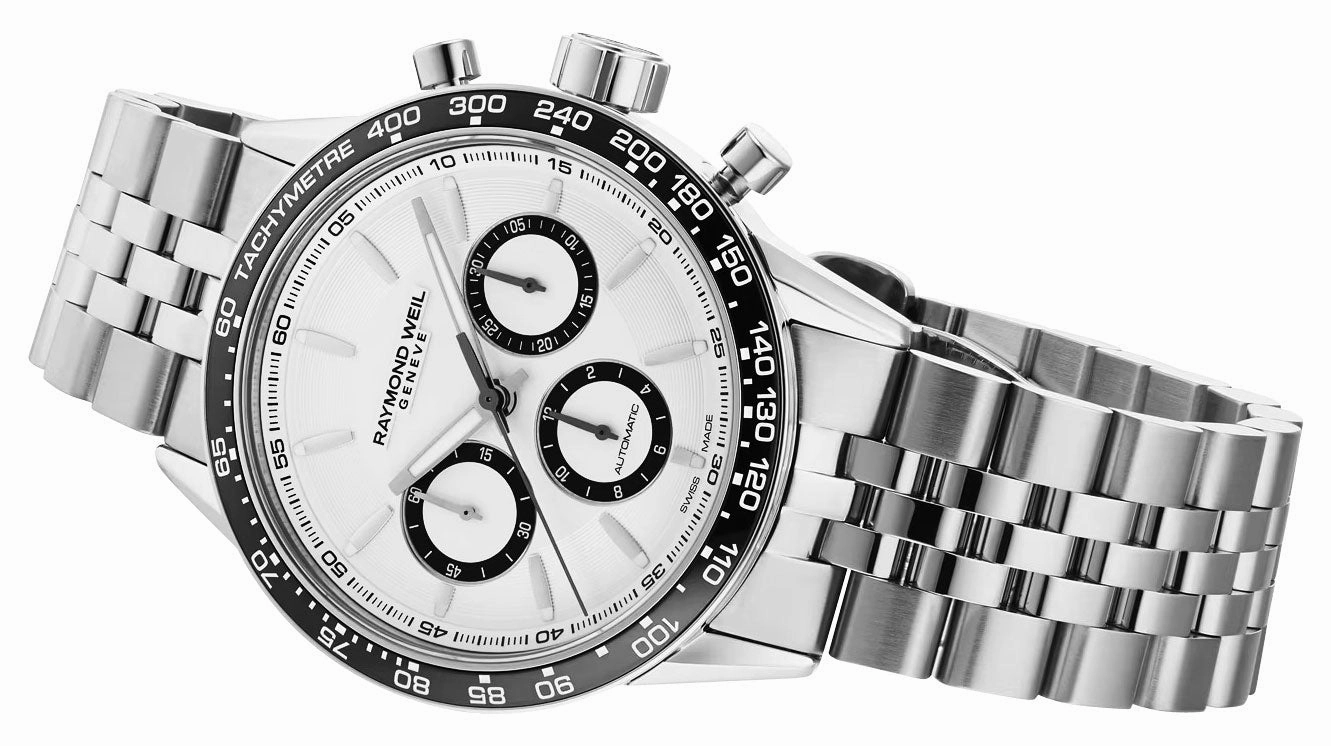 Raymond Weil Freelancer Automatic Chronograph Stainless Steel White Dial Mens Watch 7741-ST1-30021