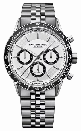 Raymond Weil Freelancer Automatic Chronograph Stainless Steel White Dial Mens Watch 7741-ST1-30021
