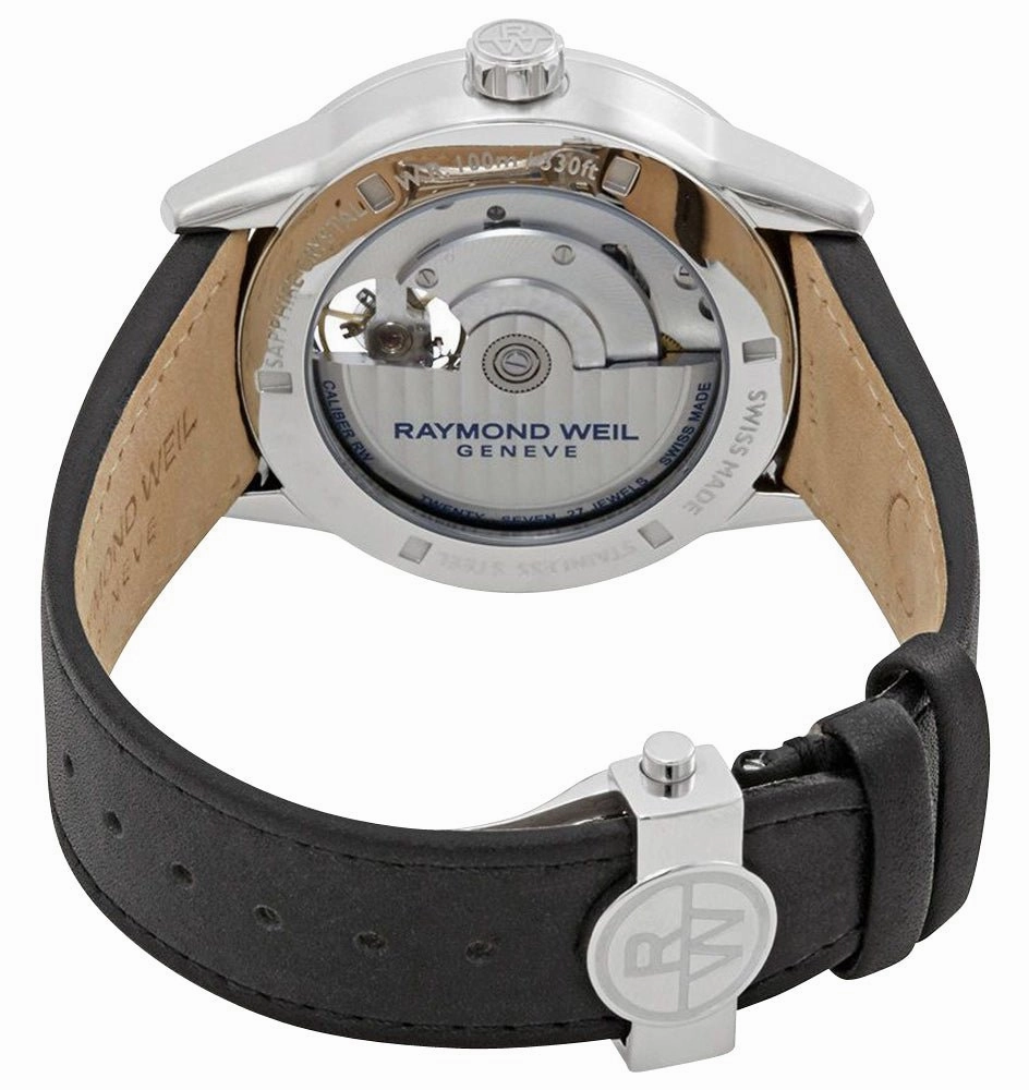 Raymond Weil Freelancer Automatic Stainless Steel Black Dial Black Leather Strap Mens Watch 2780-STC-20001