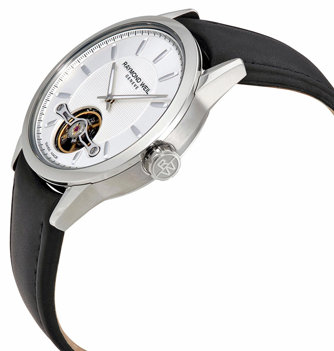 Raymond Weil Freelancer Automatic Stainless Steel Silver Dial Black Leather Strap Mens Watch 2780-STC-65001