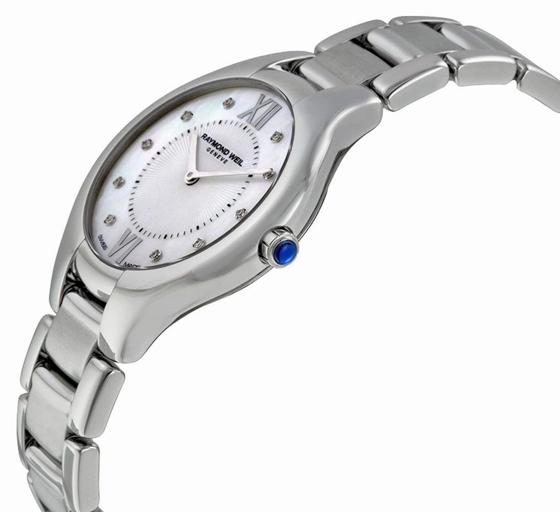 Raymond Weil Noemia Stainless Steel Mother-of-Pearl Dial Diamonds Quartz Womens Watch 5132-ST-00985