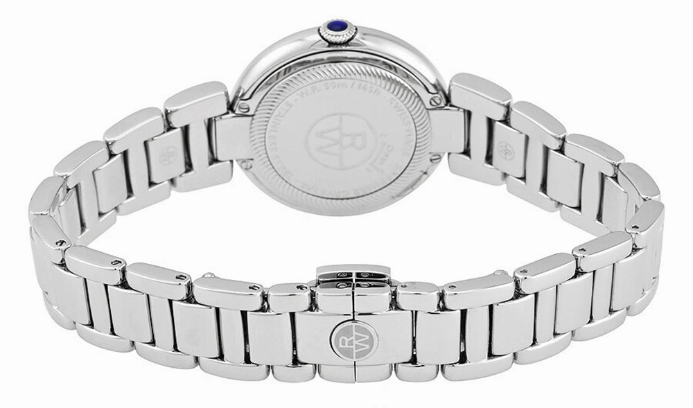 Raymond Weil Shine Stainless Steel Silver-Tone Dial Interchangeable Black Satin Strap Date Quartz Womens Watch 1600-ST-00659