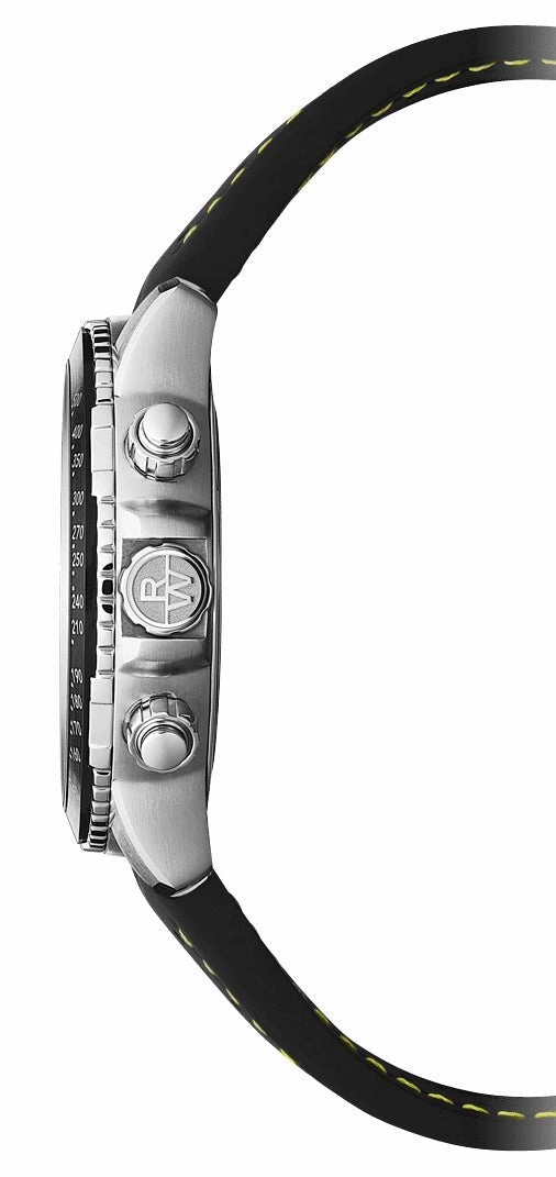 Raymond Weil Tango Chronograph Stainless Steel Black Dial Black Rubber Strap Date Divers Quartz Mens Watch 8570-SR2-05207