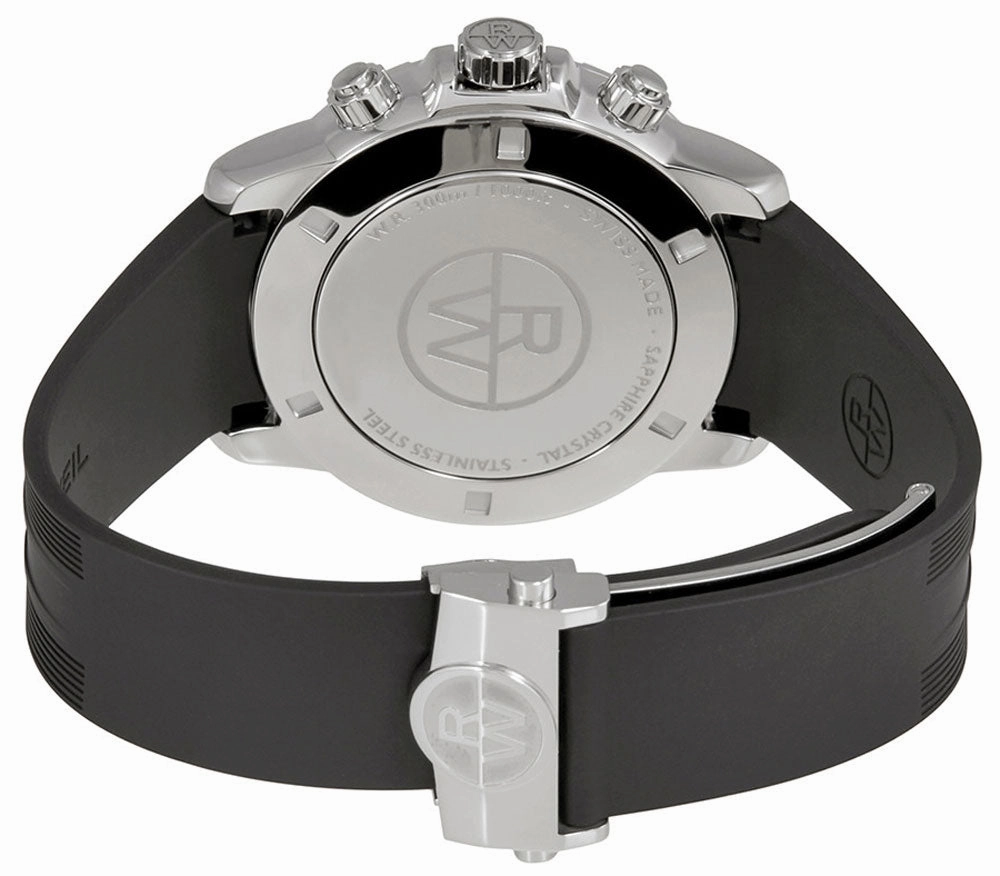 Raymond Weil Tango Stainless Steel Black Chronograph Dial Black Rubber Strap Quartz Mens Watch 8560-SR-00206