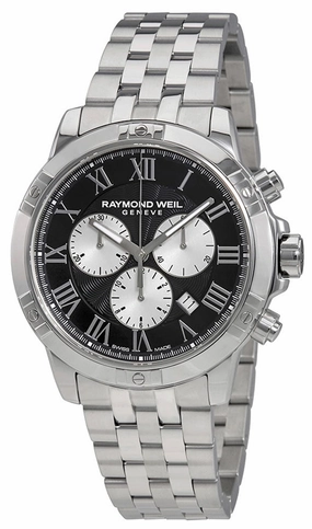 Raymond Weil Tango Stainless Steel Black Chronograph Dial Quartz Men's Watch 8560-ST-00206