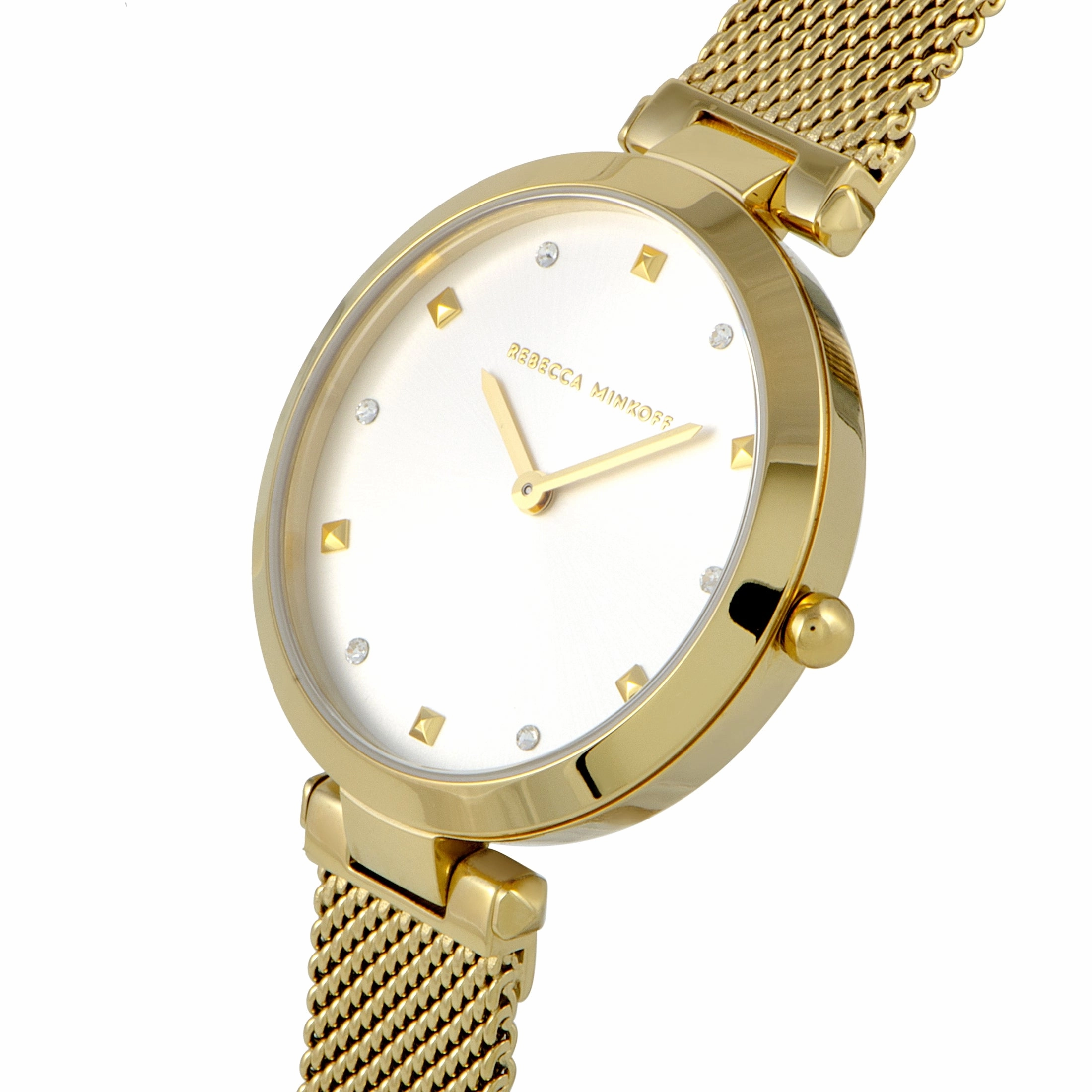 Rebecca Minkoff Nina Gold-Tone Mesh Bracelet Watch 2200300