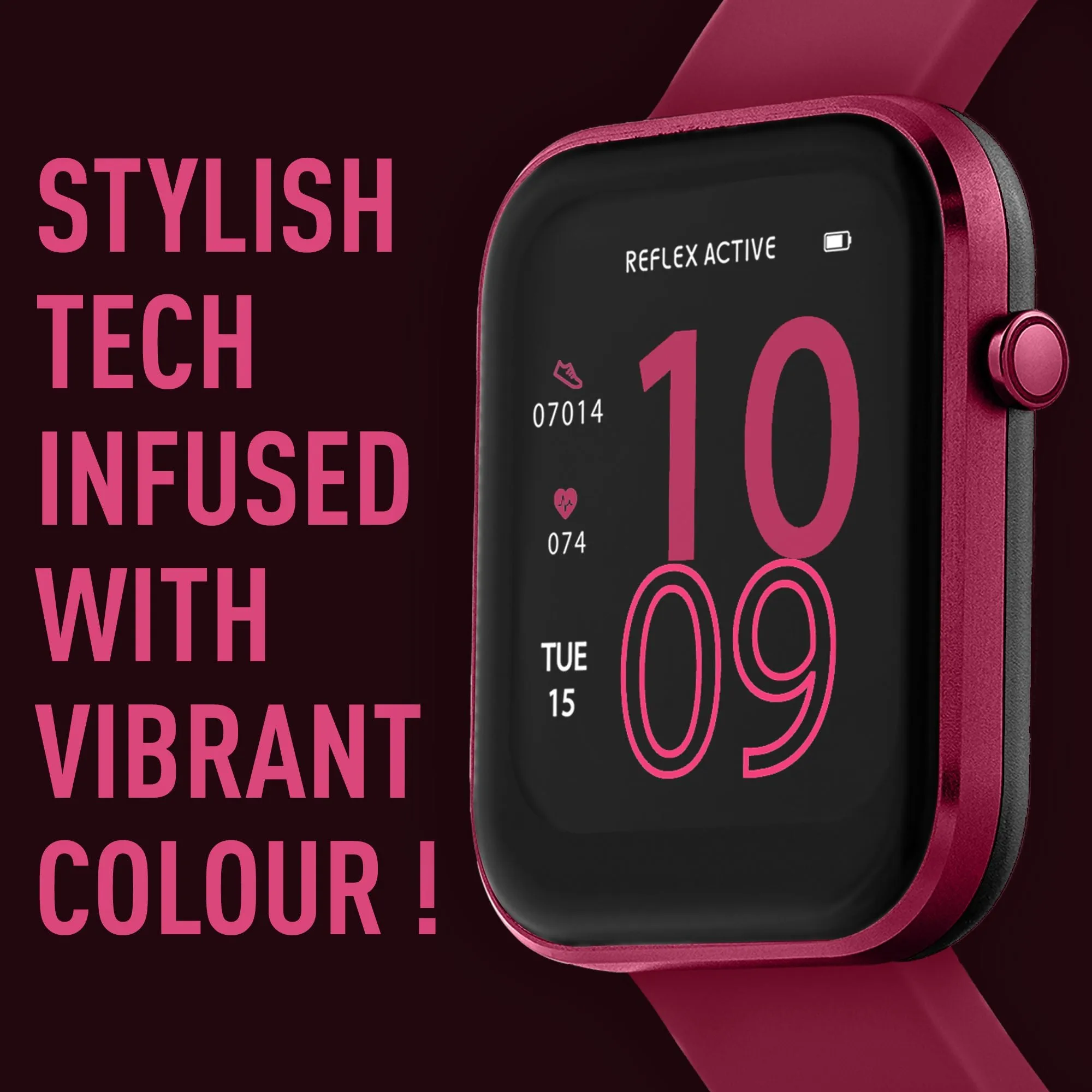 Reflex Active Series 12 Berry Silicone Smartwatch RA12-2158